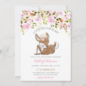 Niedliche Baby-Mädchen-Rotwild u. Stammes- Einladung (Vorderseite)