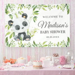 Niedliche Baby Panda Bear Cub Grüne Bamboo Hinterg Banner