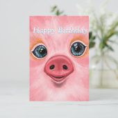 Niedliche Baby Pig-Geburtstagskarten Karte (Stehend Vorderseite)