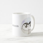 Niedliche Baby Pinguine Individuelle Name Pinguin- Kaffeetasse (VorderseiteRechts)