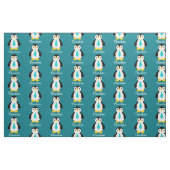 Niedliche Baby-Pinguine mit Blue Neckties Stoff (Fat Quarter (45,7 x 55,9 cm))