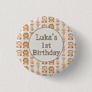 Niedliche Baby Safari-Tiere Button