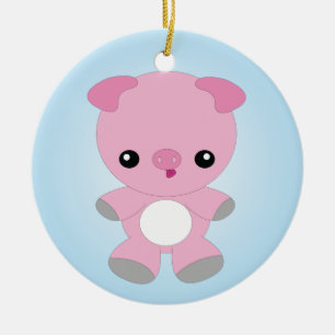 Niedliche Baby-Schweinverzierung Keramik Ornament