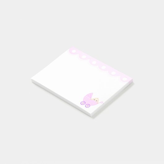 Niedliche Baby Stroll Post-it-Notizen Post-it Klebezettel (angewinkelt)