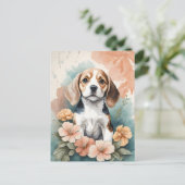 Niedliche Baby-Tiere | Adorable Beagle Puppy Postkarte (Stehend Vorderseite)