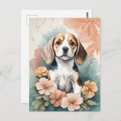 Niedliche Baby-Tiere | Adorable Beagle Puppy Postkarte (Vorne/Hinten)