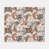 Niedliche Baby-Tiere Fleecedecke (Vorderseite (Horizontal))