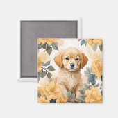 Niedliche Baby-Tiere | Golden Retriever Puppy Magnet (Vorderseite/Rückseite)