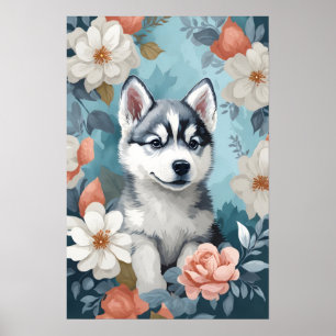 Niedliche Baby-Tiere   Husky Puppy Poster