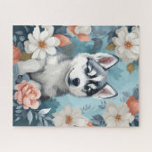 Niedliche Baby-Tiere | Husky Puppy Puzzle (Horizontal)