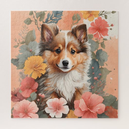 Niedliche Baby-Tiere | Niedlich Shetland Sheepdog  Puzzle (Vertikal)