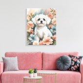 Niedliche Baby-Tiere | Niedlicher maltesischer Wel Leinwanddruck (Insitu (Wohnzimmer))