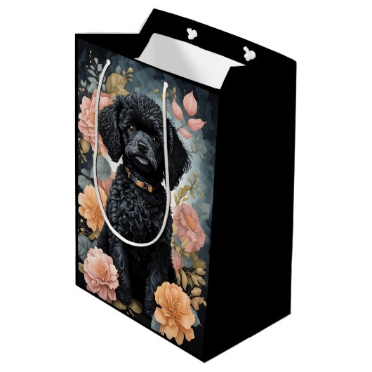 Niedliche Baby-Tiere | Niedlicher Schwarzwildwelpe Mittlere Geschenktüte (Rückseite Schrägansicht)