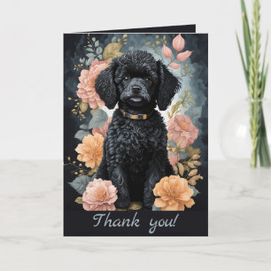Niedliche Baby-Tiere   Poodle Puppy danke Karte