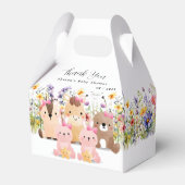 Niedliche Baby-Tiere & Wildblumen Kinderdusche Geschenkschachtel (Rückseite)