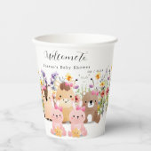 Niedliche Baby-Tiere & Wildblumen Kinderdusche Pappbecher (Vorderseite)