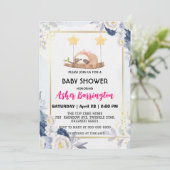 Niedliche Baby-Tragefieber-Schlaf Holzmassage-Blum Einladung (Stehend Vorderseite)