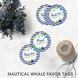 Niedliche Baby Whales Babydusche (2-seitig) Vielen Geschenkanhänger