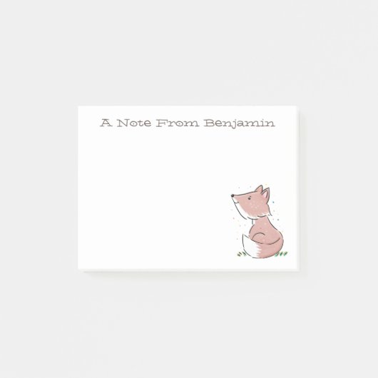 Niedliche Baby-Whimsical-Fuchs-Abbildung Post-it Klebezettel (Vorderseite)