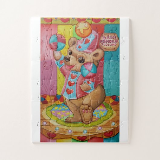 Niedliche Babybällchen jonglieren farbige Kugeln Puzzle (Vertikal)