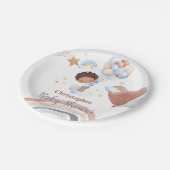 Niedliche Babyballon - Afrikanische Kinderdusche Pappteller (Schrägansicht)