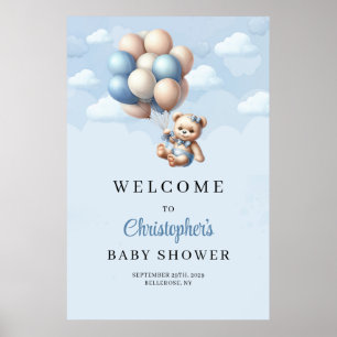 Niedliche Babyballons Babyballons Kinderdusche Wil Poster
