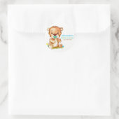 Niedliche Babybärendusche Runder Aufkleber (Tasche)
