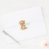 Niedliche Babybärendusche Runder Aufkleber (Umschlag)