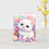 Niedliche Babycreme Karte (Gelbe Blume)