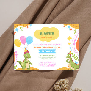 niedliche Babydinosaurier, bunter Geburtstag eines Einladung