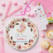 Niedliche Babydrache Dinosaurier Wildblume Babydus Pappteller (Party)