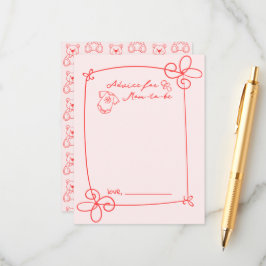 Niedliche Babyduschberatung für Wavy Bow Frame Begleitkarte