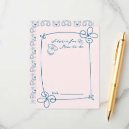 Niedliche Babyduschberatung für Wavy Bow Frame Begleitkarte