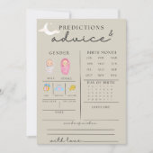 Niedliche Babyduschberatung und -vorhersage Einladung (Vorderseite)