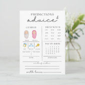 Niedliche Babyduschberatung und -vorhersage Einladung (Stehend Vorderseite)