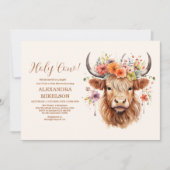 Niedliche Babydusche aus Highland Einladung (Vorderseite)