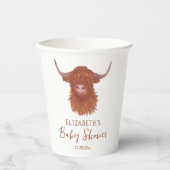 Niedliche Babydusche aus Highland Pappbecher (Vorderseite)