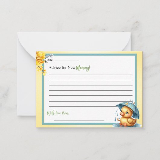 Niedliche Babydusche aus Kautschuk Mitteilungskarte (Vorderseite)