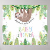 Niedliche Babydusche Begrüßung mit Mutter und Kind Poster (Vorne)