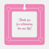 Niedliche Babydusche Bibel Verse Rosa Gastgeschenk Ornament Aus Metall (Rückseite)