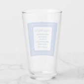 Niedliche Babydusche Bibel Verse Streifen blaues P Glas (Rückseite)