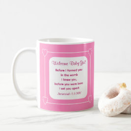 Niedliche Babydusche Bibel Verse Streifen rosa Par Kaffeetasse