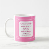 Niedliche Babydusche Bibel Verse Streifen rosa Par Kaffeetasse (Links)