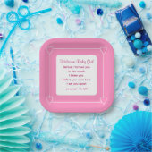 Niedliche Babydusche Bibel Verse Streifen rosa Par Pappteller (Party)