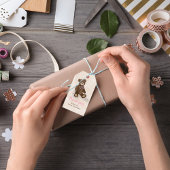 Niedliche Babydusche Danke Pink Teddy Bear Geschenkanhänger