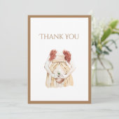 Niedliche Babydusche Dankeskarte (Stehend Vorderseite)