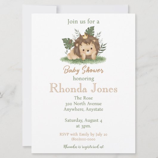 Niedliche Babydusche Einladung (Vorderseite)