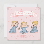Niedliche Babydusche Einladung (Vorderseite)