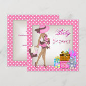 Niedliche Babydusche Einladung Rosa Spot Geschenke (Vorne/Hinten)
