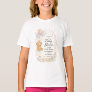 Niedliche Babydusche Einladung - Teddy Bear & Ball T-Shirt